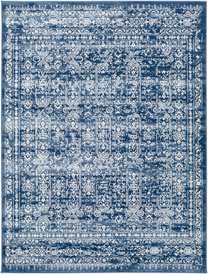 Livabliss Roma Medallion Area Rug Polypropylene Woven Traditional Style for Living Dining Rooms Dark Blue, Ligh 8'11" x 12'4" ROM2310-9123