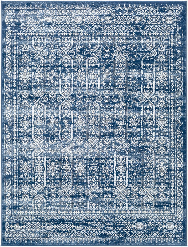 Livabliss Roma Medallion Area Rug Polypropylene Woven Traditional Style for Living Dining Rooms Dark Blue, Ligh 8'11" x 12'4" ROM2310-9123