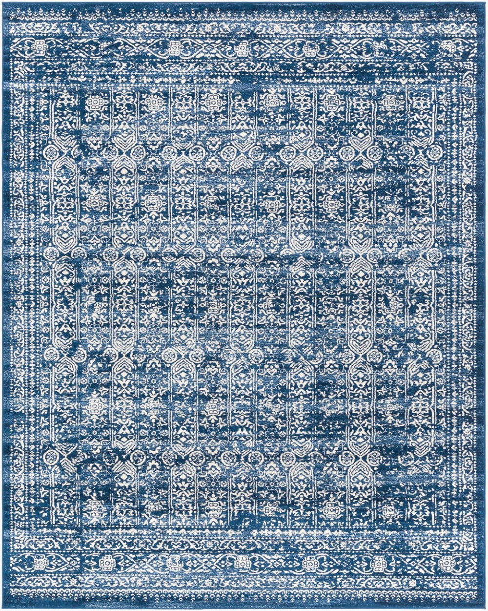 Livabliss Roma Medallion Area Rug Polypropylene Woven Traditional Style for Living Dining Rooms Dark Blue, Ligh 7'10" x 10' ROM2310-71010