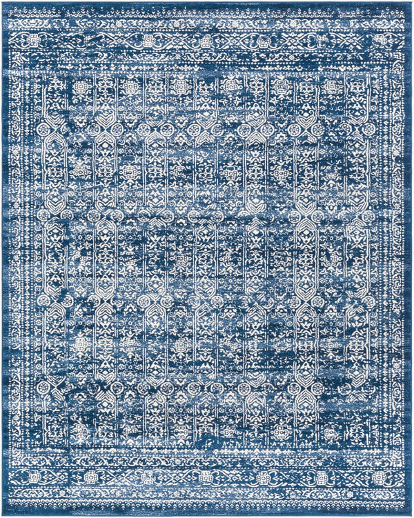 Livabliss Roma Medallion Area Rug Polypropylene Woven Traditional Style for Living Dining Rooms Dark Blue, Ligh 7'10" x 10' ROM2310-71010