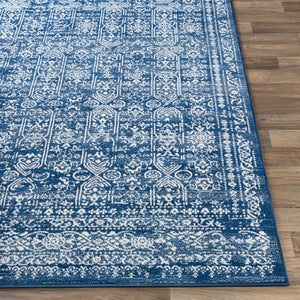 Livabliss Roma Medallion Area Rug Polypropylene Woven Traditional Style for Living Dining Rooms Dark Blue, Ligh 8'11" x 12'4" ROM2310-9123