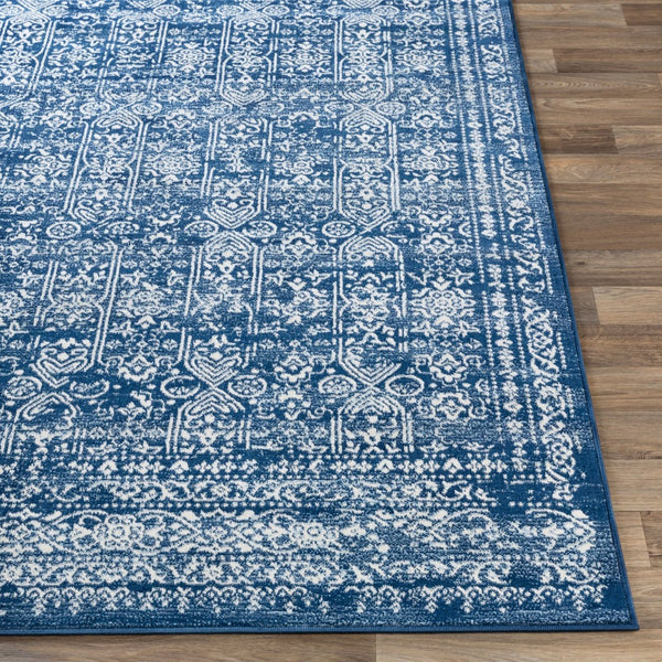Livabliss Roma Medallion Area Rug Polypropylene Woven Traditional Style for Living Dining Rooms Dark Blue, Ligh 8'11" x 12'4" ROM2310-9123