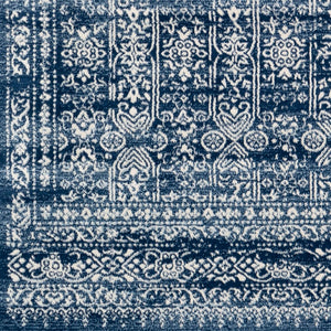 Livabliss Roma Medallion Area Rug Polypropylene Woven Traditional Style for Living Dining Rooms Dark Blue, Ligh 8'11" x 12'4" ROM2310-9123