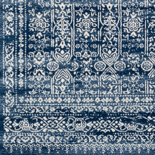 Livabliss Roma Medallion Area Rug Polypropylene Woven Traditional Style for Living Dining Rooms Dark Blue, Ligh 8'11" x 12'4" ROM2310-9123