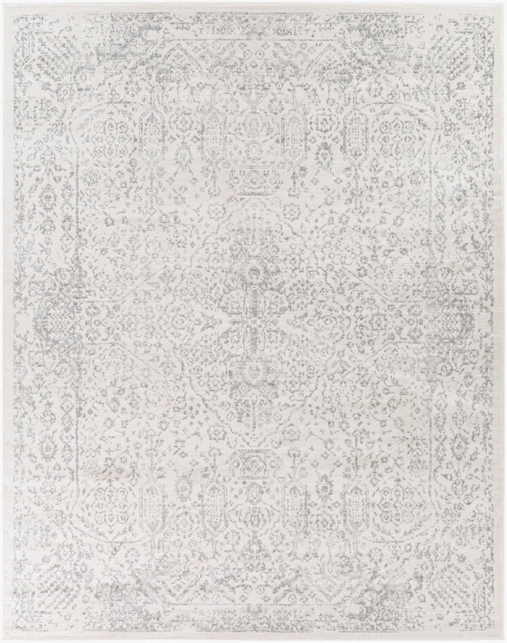 Livabliss Roma Traditional Medallion Polypropylene Area Rug Woven in Turkey for Busy Living Spaces Gray, Light Gra 7'10" x 10' ROM2314-71010