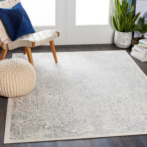 Livabliss Roma Traditional Medallion Polypropylene Area Rug Woven in Turkey for Busy Living Spaces Gray, Light Gra 5'3" x 7'1" ROM2314-5371