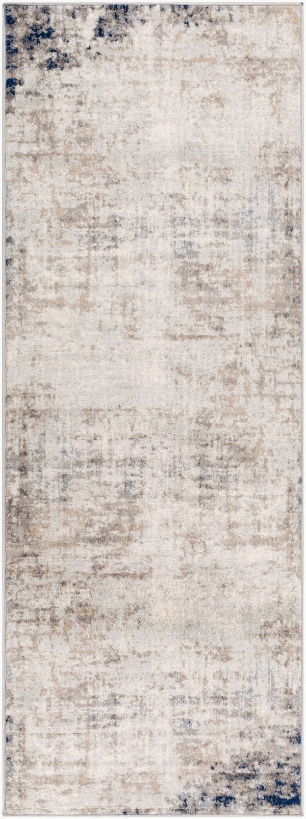 Livabliss Roma Machine Woven Polypropylene Area Rug Minimalist Modern Style for Large Living Rooms Light Gray, Ivo 2'7" x 7'3" ROM2315-2773