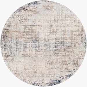 Livabliss Roma Machine Woven Polypropylene Area Rug Minimalist Modern Style for Large Living Rooms Light Gray, Ivo 6'7" x 6'7" Round ROM2315-67RD