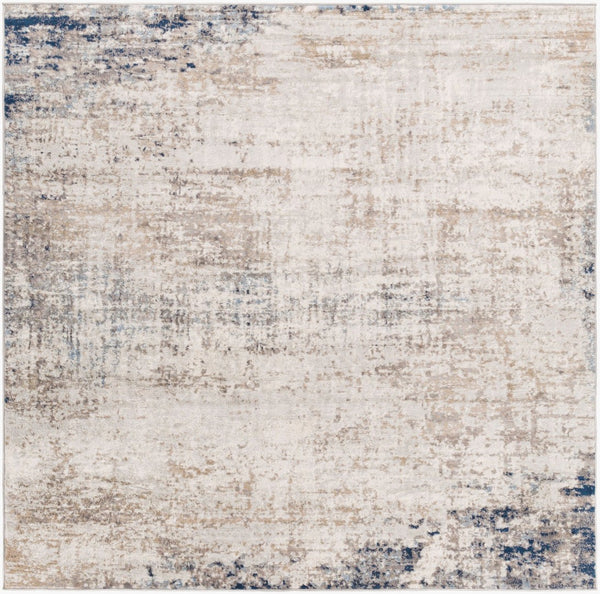 Livabliss Roma Machine Woven Polypropylene Area Rug Minimalist Modern Style for Large Living Rooms Light Gray, Ivo 6'7" x 6'7" Square ROM2315-67SQ