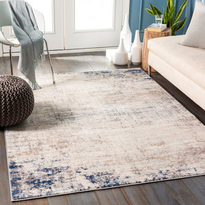 Livabliss Roma Machine Woven Polypropylene Area Rug Minimalist Modern Style for Large Living Rooms Light Gray, Ivo 6'7" x 6'7" Square ROM2315-67SQ