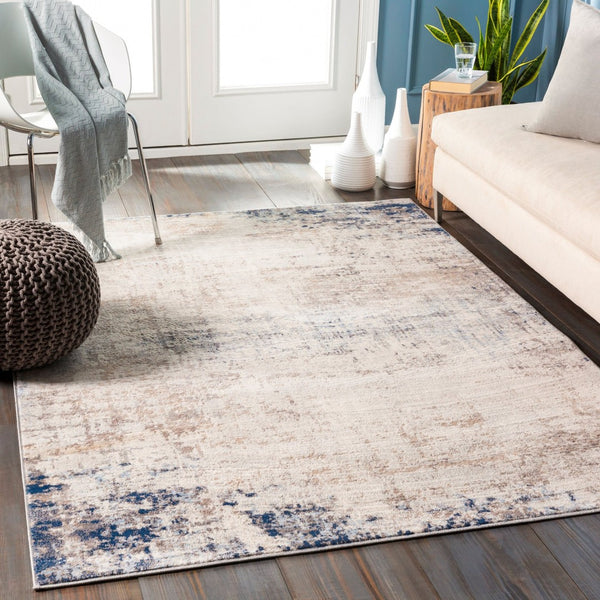 Livabliss Roma Machine Woven Polypropylene Area Rug Minimalist Modern Style for Large Living Rooms Light Gray, Ivo 6'7" x 6'7" Square ROM2315-67SQ