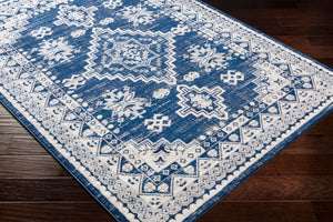 Livabliss Roma Traditional Polypropylene Area Rug Machine Woven in Turkey for Living and Dining Rooms Dark Blue, Gray 6'7" x 9' ROM2318-679
