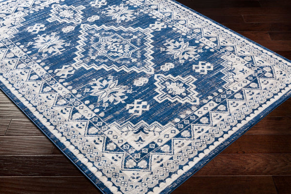 Livabliss Roma Traditional Polypropylene Area Rug Machine Woven in Turkey for Living and Dining Rooms Dark Blue, Gray 6'7" x 9' ROM2318-679