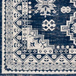 Livabliss Roma Traditional Polypropylene Area Rug Machine Woven in Turkey for Living and Dining Rooms Dark Blue, Gray 6'7" x 9' ROM2318-679