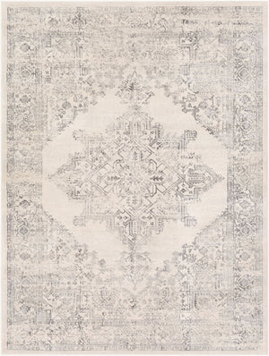 Livabliss Roma Turkish Machine Woven Polypropylene Rug for Large Living and Dining Spaces White, Light Gr 2' x 2'11" ROM2322-23