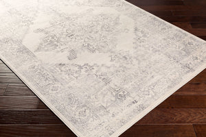Livabliss Roma Turkish Machine Woven Polypropylene Rug for Large Living and Dining Spaces White, Light Gr 2' x 2'11" ROM2322-23