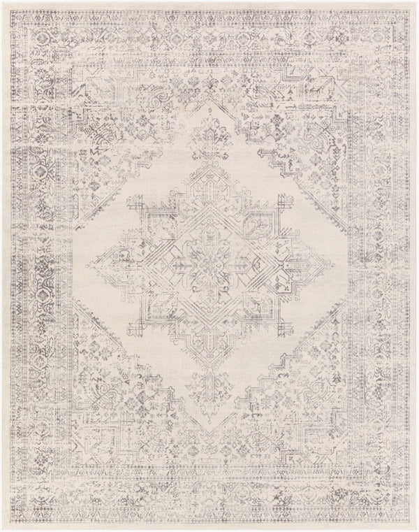Livabliss Roma Turkish Machine Woven Polypropylene Rug for Large Living and Dining Spaces White, Light Gr 7'10" x 10' ROM2322-71010