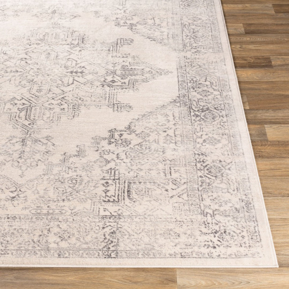 Livabliss Roma Turkish Machine Woven Polypropylene Rug for Large Living and Dining Spaces White, Light Gr 2'7" x 10' ROM2322-2710