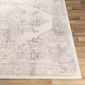 Livabliss Roma Turkish Machine Woven Polypropylene Rug for Large Living and Dining Spaces White, Light Gr 2' x 2'11" ROM2322-23