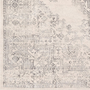Livabliss Roma Turkish Machine Woven Polypropylene Rug for Large Living and Dining Spaces White, Light Gr 2' x 2'11" ROM2322-23