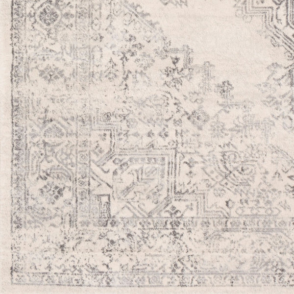 Livabliss Roma Turkish Machine Woven Polypropylene Rug for Large Living and Dining Spaces White, Light Gr 2' x 2'11" ROM2322-23