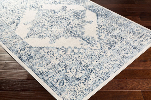 Livabliss Roma Medallion Area Rug Turkish Woven Polypropylene Medium Pile Living Room Floor White, Light Gr 8'11" x 12'4" ROM2323-9123