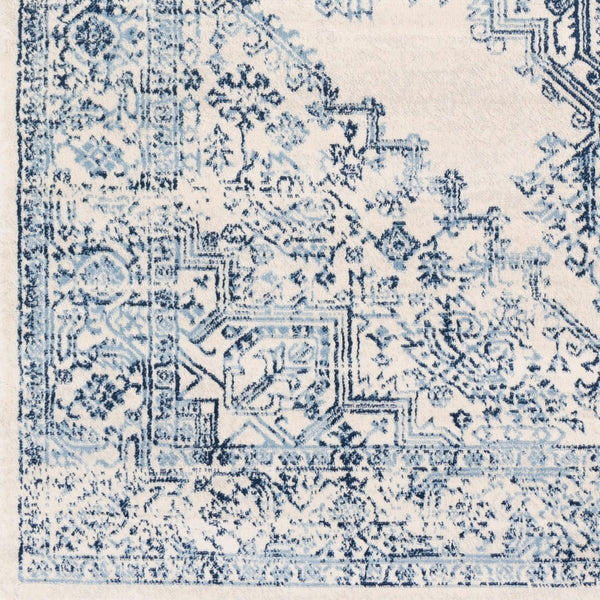 Livabliss Roma Medallion Area Rug Turkish Woven Polypropylene Medium Pile Living Room Floor White, Light Gr 8'11" x 12'4" ROM2323-9123