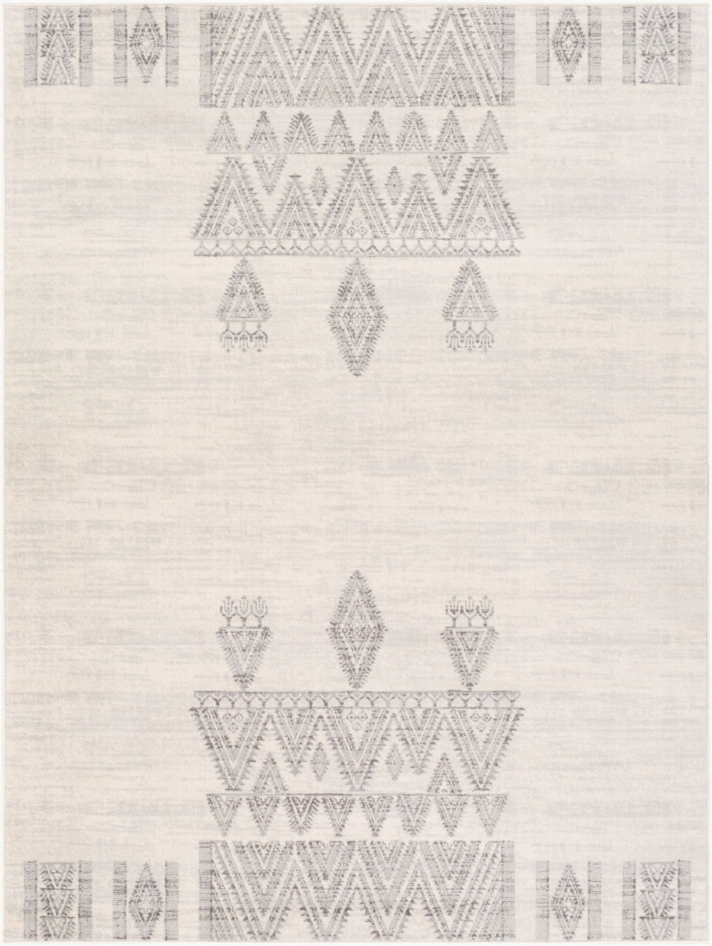 Livabliss Roma Global Bohemian Polypropylene Area Rug for Living Rooms and Entryways White, Light Gr 6'7" x 9' ROM2325-679