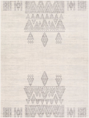 Livabliss Roma Global Bohemian Polypropylene Area Rug for Living Rooms and Entryways White, Light Gr 6'7" x 9' ROM2325-679