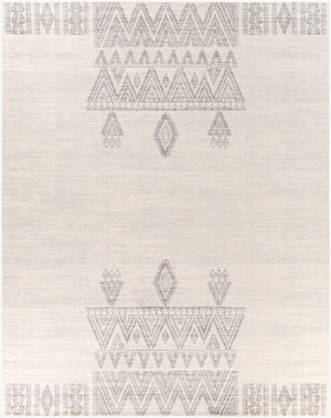 Livabliss Roma Global Bohemian Polypropylene Area Rug for Living Rooms and Entryways White, Light Gr 7'10" x 10' ROM2325-71010