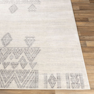 Livabliss Roma Global Bohemian Polypropylene Area Rug for Living Rooms and Entryways White, Light Gr 6'7" x 9' ROM2325-679