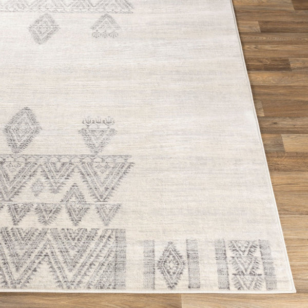 Livabliss Roma Global Bohemian Polypropylene Area Rug for Living Rooms and Entryways White, Light Gr 6'7" x 9' ROM2325-679