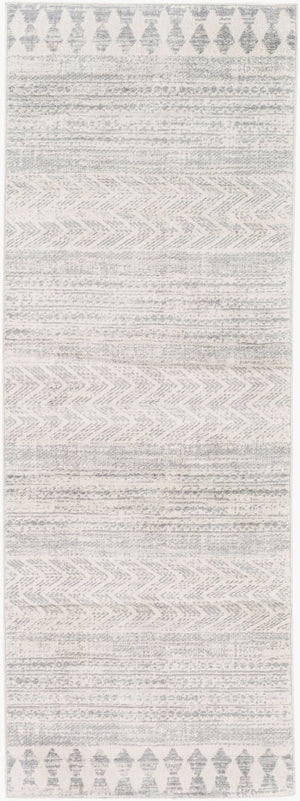 Livabliss Roma Bohemian Global Polypropylene Area Rug Medium Pile for Living Room Decor White, Light Gr 2'7" x 7'3" ROM2329-2773