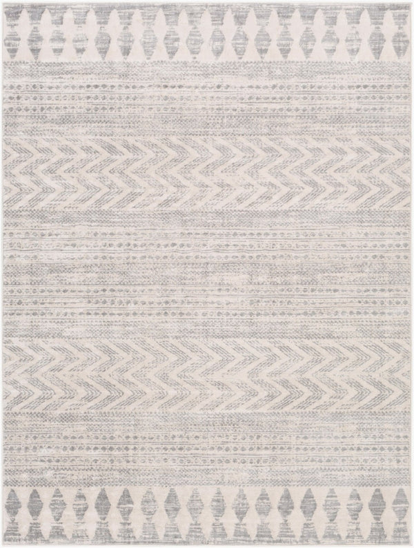 Livabliss Roma Bohemian Global Polypropylene Area Rug Medium Pile for Living Room Decor White, Light Gr 8'11" x 12'4" ROM2329-9123