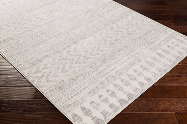 Livabliss Roma Bohemian Global Polypropylene Area Rug Medium Pile for Living Room Decor White, Light Gr 7'10" x 7'10" Square ROM2329-710SQ