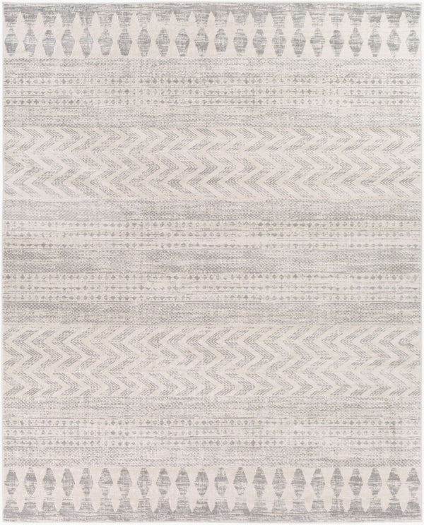Livabliss Roma Bohemian Global Polypropylene Area Rug Medium Pile for Living Room Decor White, Light Gr 7'10" x 10' ROM2329-71010