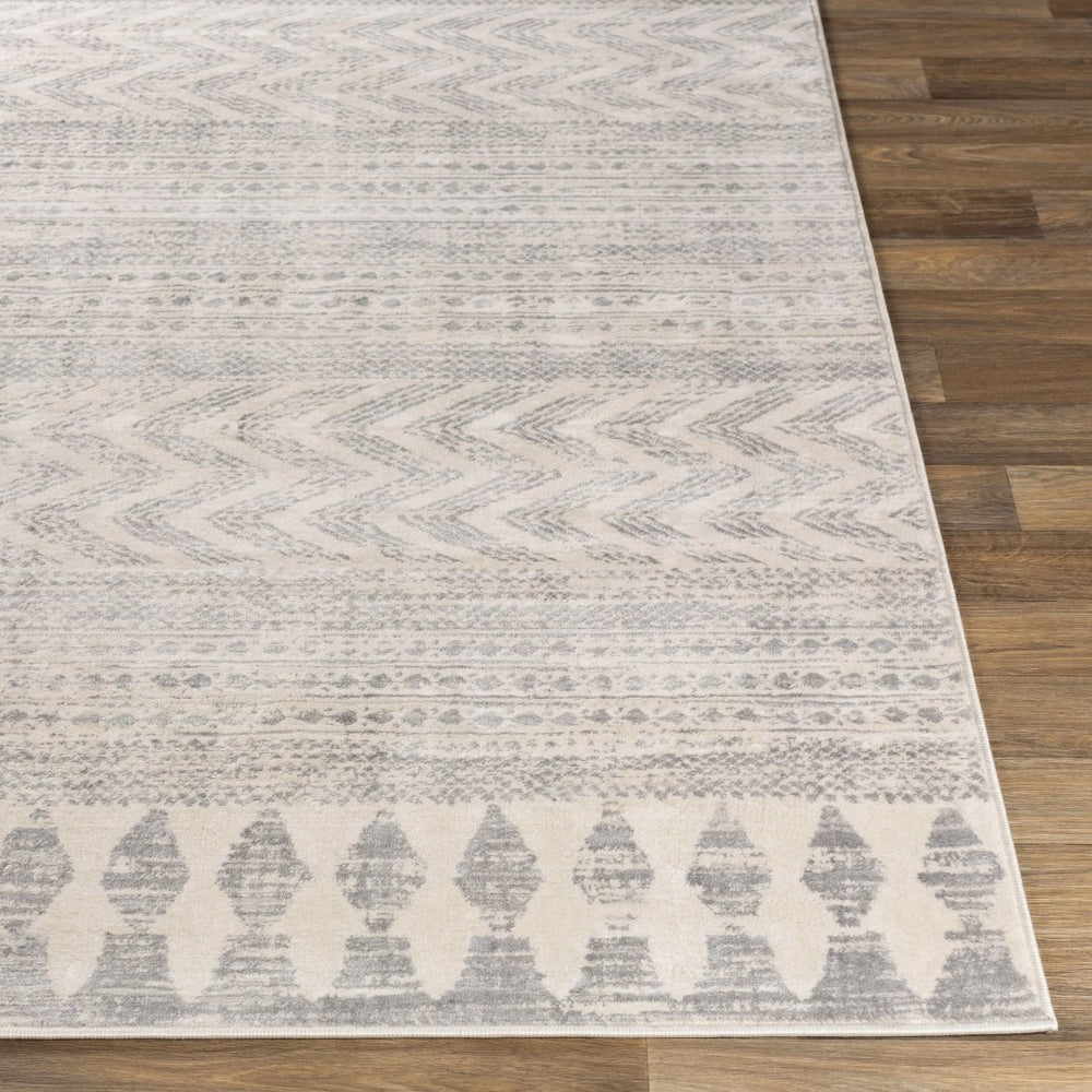 Livabliss Roma Bohemian Global Polypropylene Area Rug Medium Pile for Living Room Decor White, Light Gr 8'11" x 12'4" ROM2329-9123