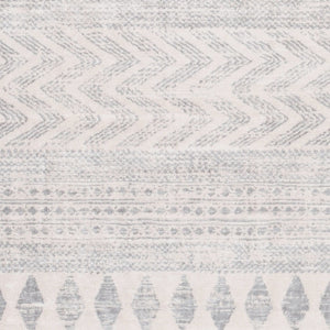 Livabliss Roma Bohemian Global Polypropylene Area Rug Medium Pile for Living Room Decor White, Light Gr 7'10" x 7'10" Square ROM2329-710SQ