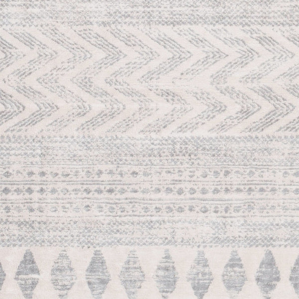 Livabliss Roma Bohemian Global Polypropylene Area Rug Medium Pile for Living Room Decor White, Light Gr 7'10" x 7'10" Square ROM2329-710SQ