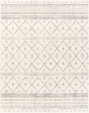 Livabliss Roma Bohemian Global Polypropylene Area Rug Machine Woven in Turkey for Open Living White, Charcoal 7'10" x 10' ROM2338-71010