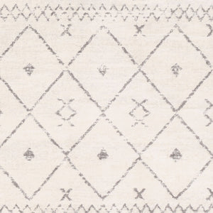 Livabliss Roma Bohemian Global Polypropylene Area Rug Machine Woven in Turkey for Open Living White, Charcoal 6'7" x 9' ROM2338-679