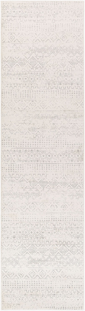 Livabliss Roma Global Bohemian Pattern Machine Woven Polypropylene Area Rug for Living Rooms Gray, Light Gra 2'7" x 10' ROM2341-2710