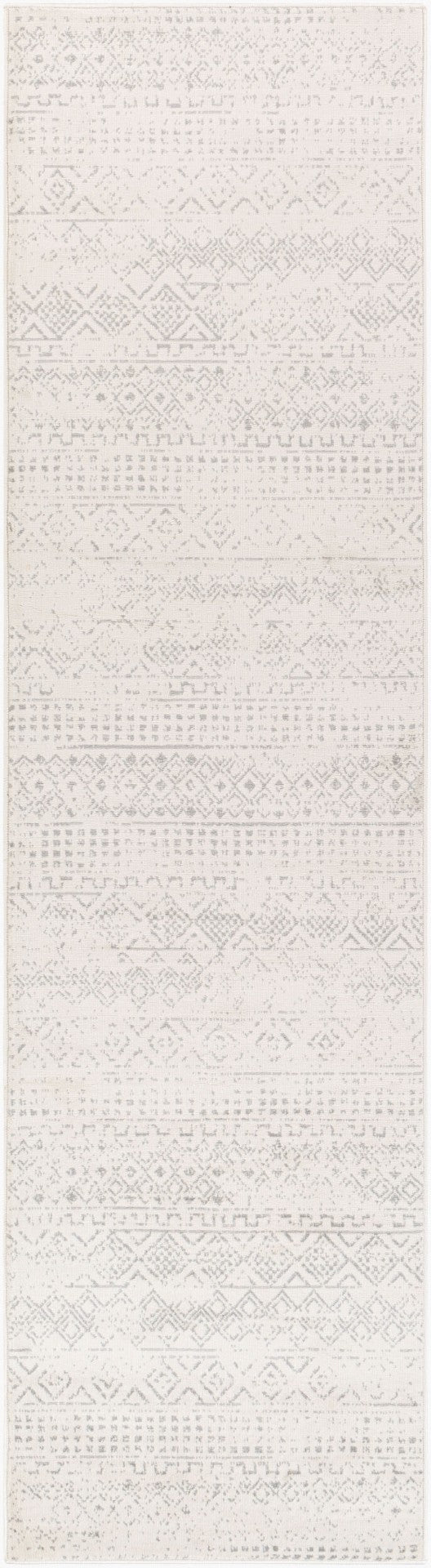 Livabliss Roma Global Bohemian Pattern Machine Woven Polypropylene Area Rug for Living Rooms Gray, Light Gra 2'7" x 10' ROM2341-2710
