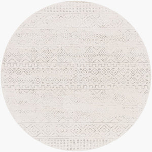 Livabliss Roma Global Bohemian Pattern Machine Woven Polypropylene Area Rug for Living Rooms Gray, Light Gra 7'10" x 7'10" Round ROM2341-710RD