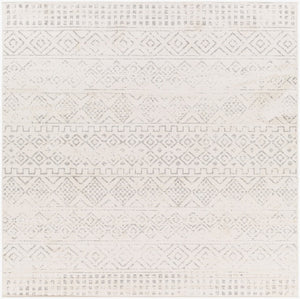Livabliss Roma Global Bohemian Pattern Machine Woven Polypropylene Area Rug for Living Rooms Gray, Light Gra 7'10" x 7'10" Square ROM2341-710SQ