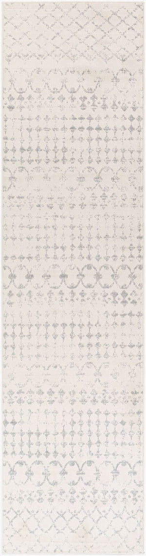 Livabliss Roma Global Pattern Large Area Rug Polypropylene Medium Pile for Living Rooms White, Light Gr 2'7" x 10' ROM2343-2710