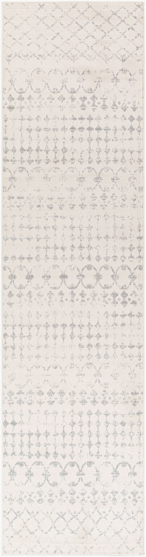 Livabliss Roma Global Pattern Large Area Rug Polypropylene Medium Pile for Living Rooms White, Light Gr 2'7" x 10' ROM2343-2710