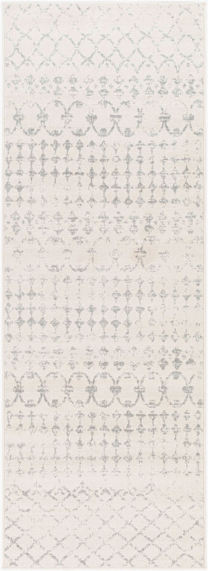 Livabliss Roma Global Pattern Large Area Rug Polypropylene Medium Pile for Living Rooms White, Light Gr 2'7" x 7'3" ROM2343-2773