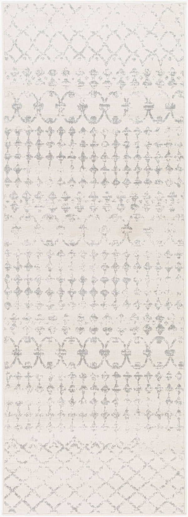 Livabliss Roma Global Pattern Large Area Rug Polypropylene Medium Pile for Living Rooms White, Light Gr 2'7" x 7'3" ROM2343-2773