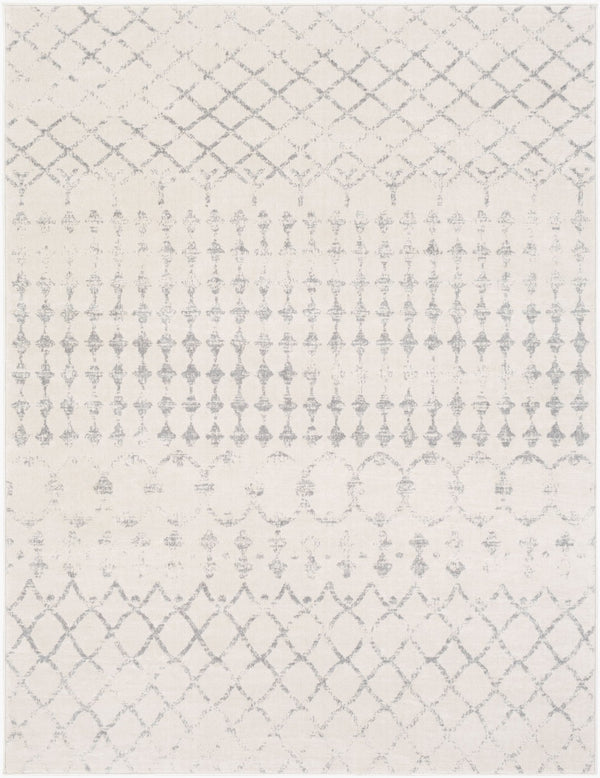 Livabliss Roma Global Pattern Large Area Rug Polypropylene Medium Pile for Living Rooms White, Light Gr 8'11" x 12'4" ROM2343-9123